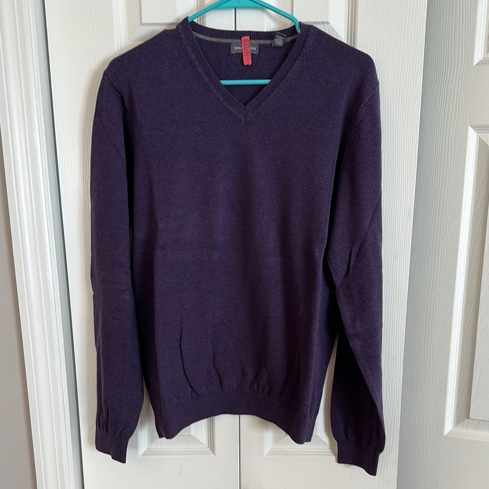 Men's Purple V-Neck Sweater